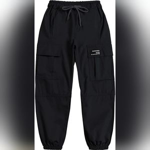 Womans Black Baggy Cargo Pants - XL